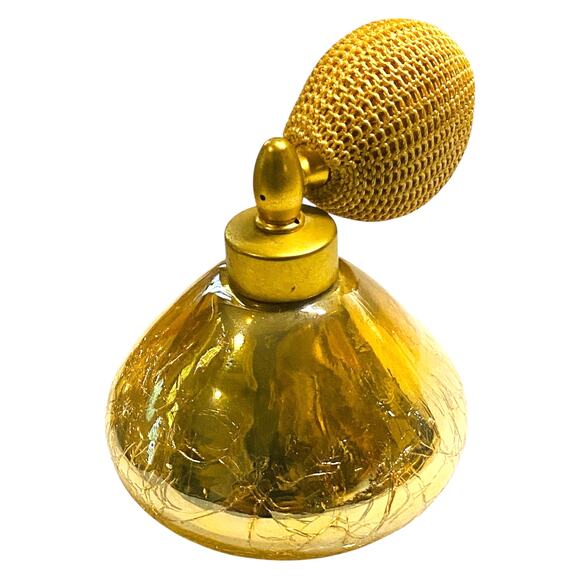 VTG HolmSpray 300/15 Perfume Atomizer Gold Crackle Glass Vanity Bottle A1057 - Picture 1 of 10
